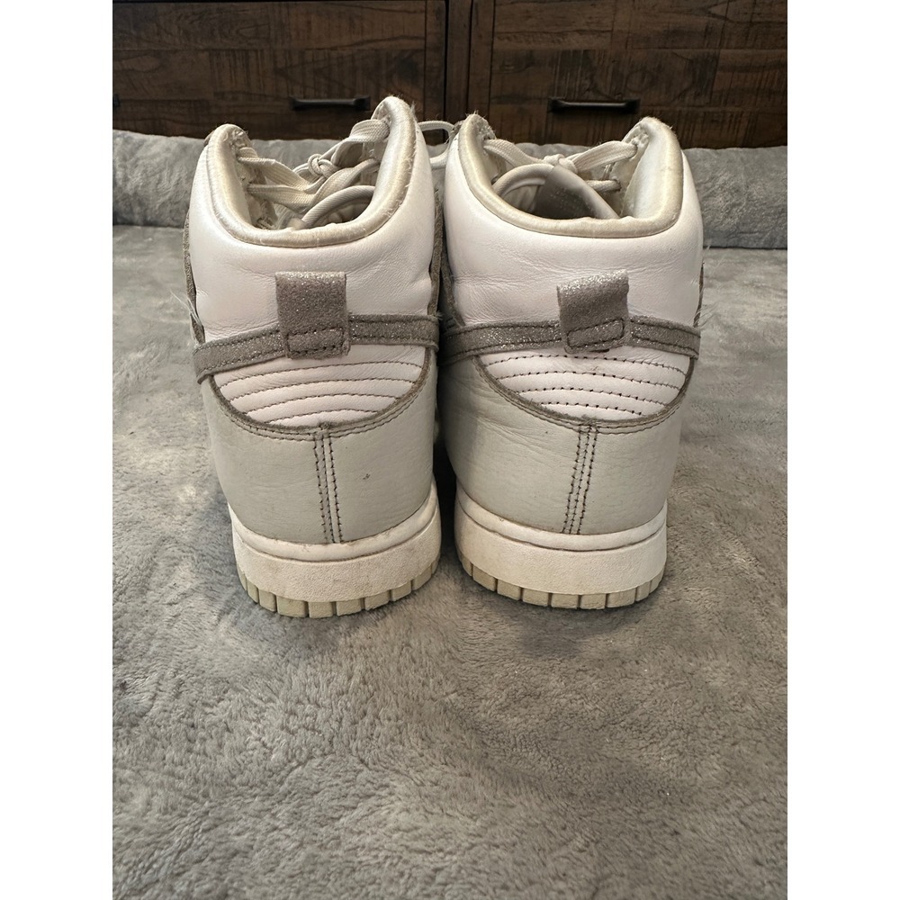 Women's Nike High Dunks gray and white silver sparkle Size 8 - Picture 5 of 8